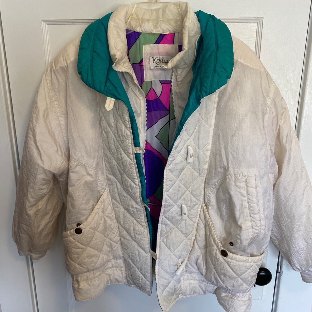 vtg 80s 90s Kent Street women's ski jacket coat colorblock
